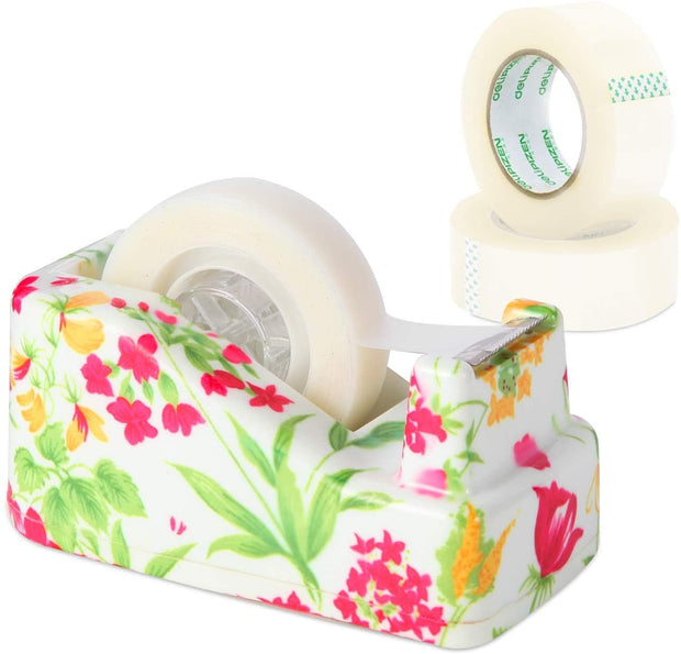 VibranzLab cute tape dispenser, floral tape dispenser 