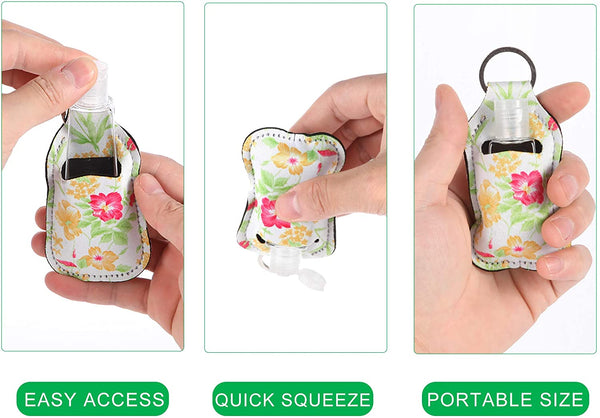 VibranzLab hand sanitizer holder, chapstick keychain holder, easy access, quick squeeze, portable size